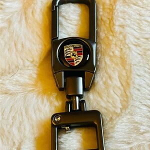 Porsche Black Keychain
